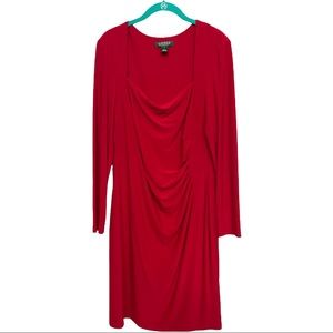 Lauren by Ralph Lauren dress size 16 Holiday RVT Red NWT